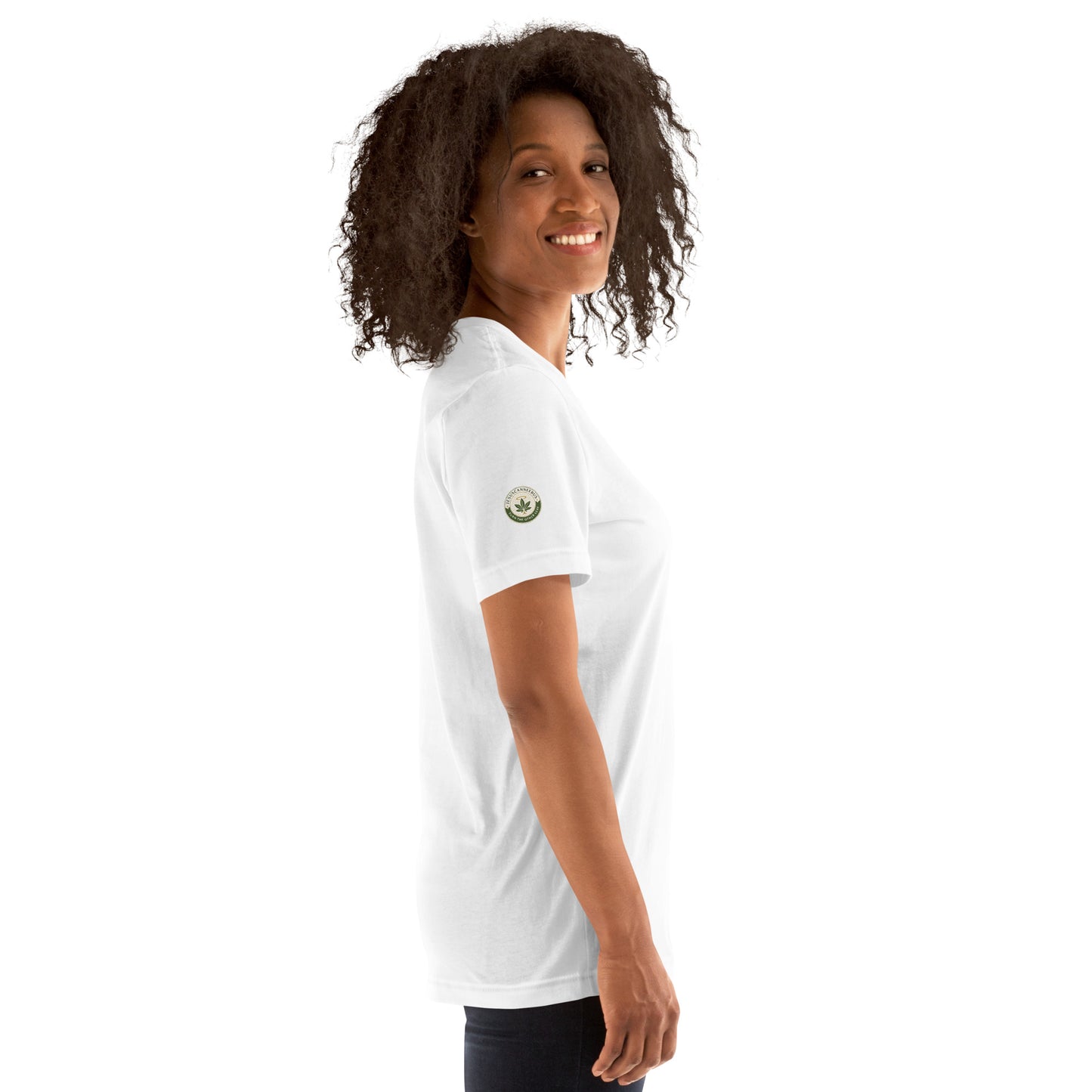 Sacred Threads Turn The Other Leaf Tee – female white right side | Sacred Streetwear | JesusCanneebus