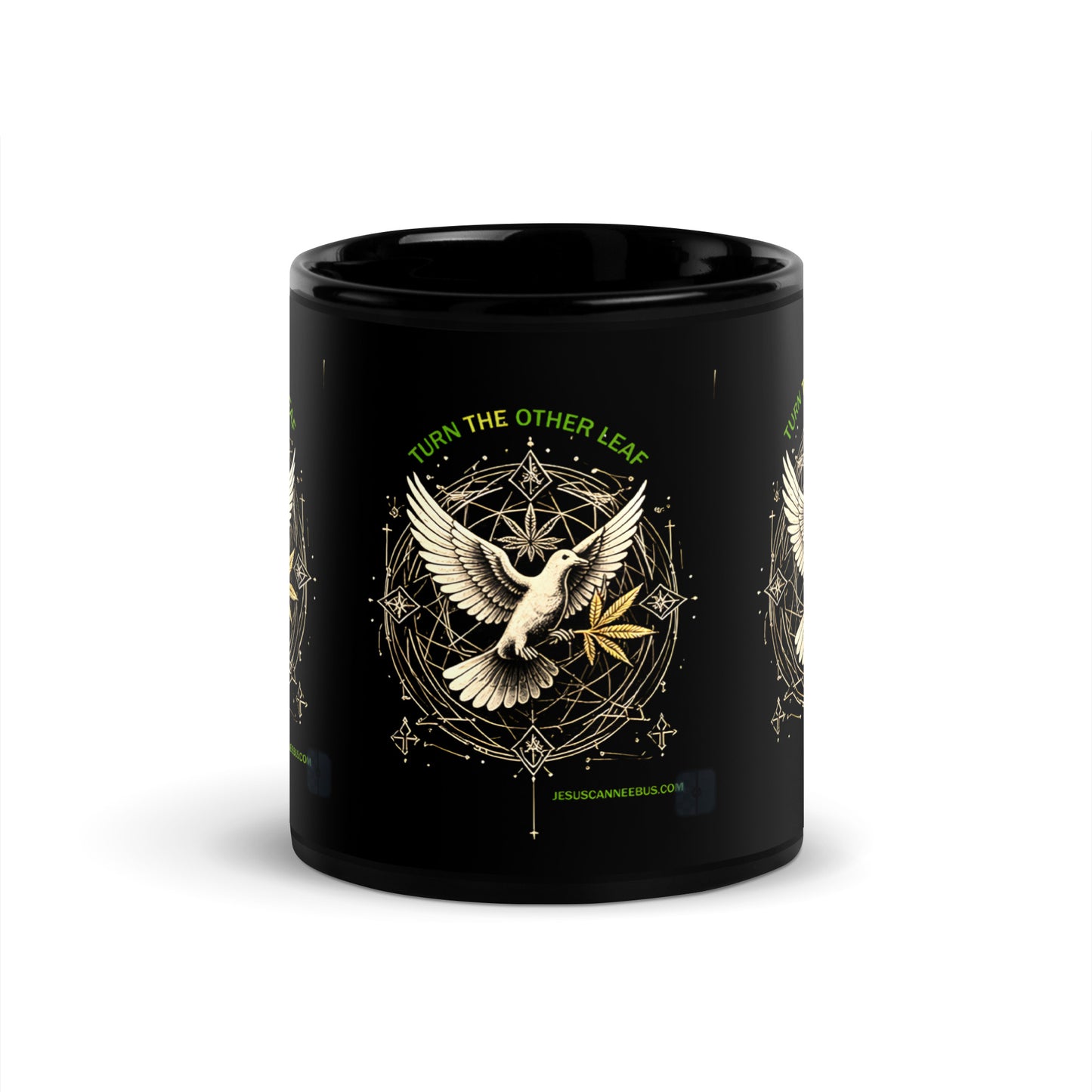 Sacred Dove Mug – Black Glossy