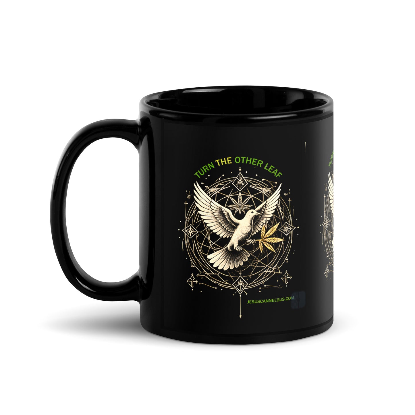 Sacred Dove Mug – Black Glossy