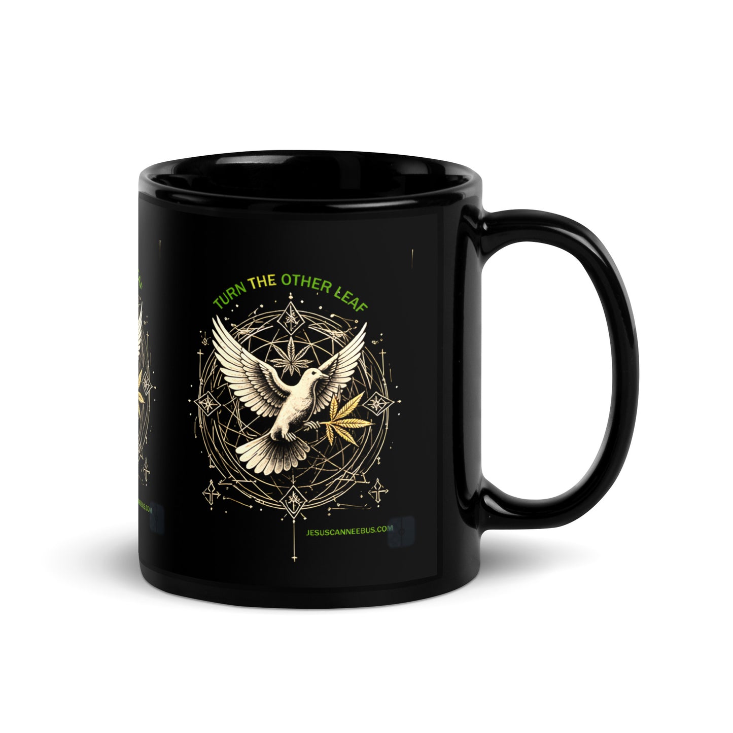 Sacred Dove Mug – Black Glossy