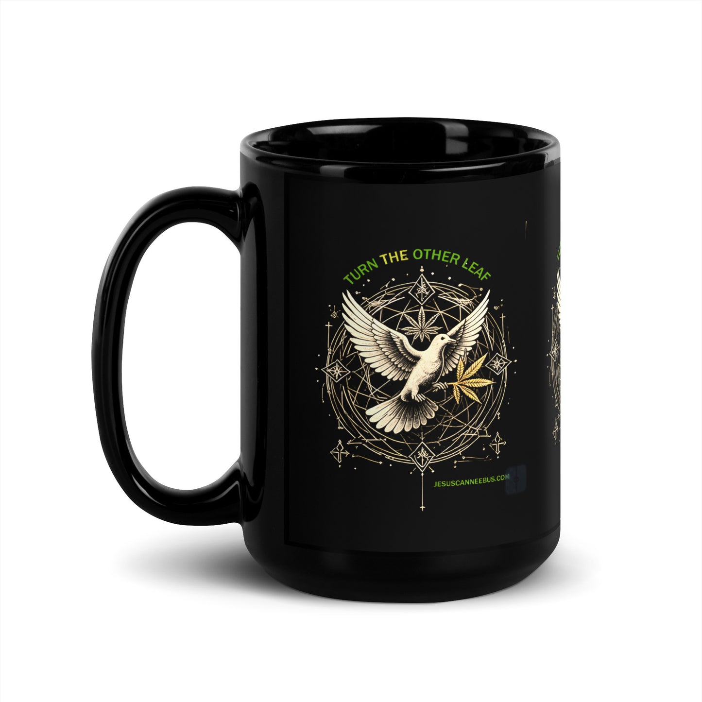 Sacred Dove Mug – Black Glossy