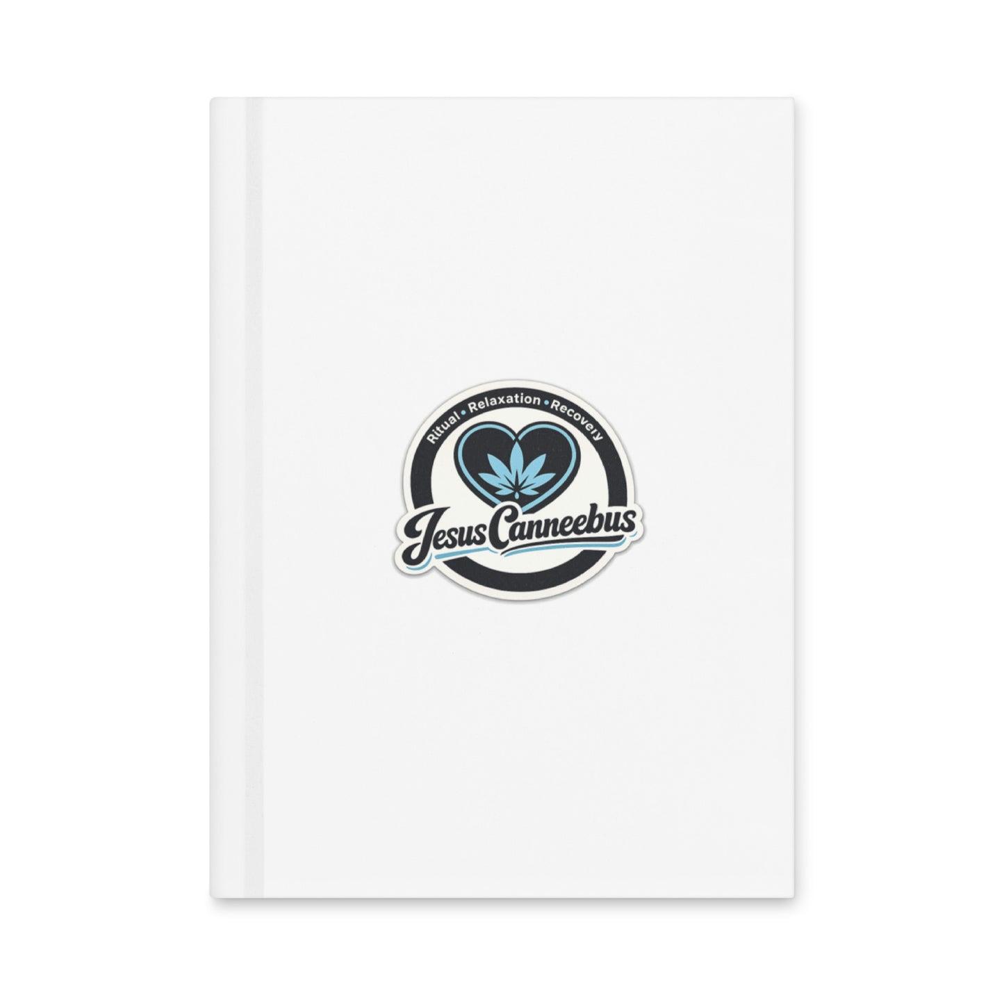The Initiation Log – Blue Heart Journal – matte white flat front cover | JesusCanneebus