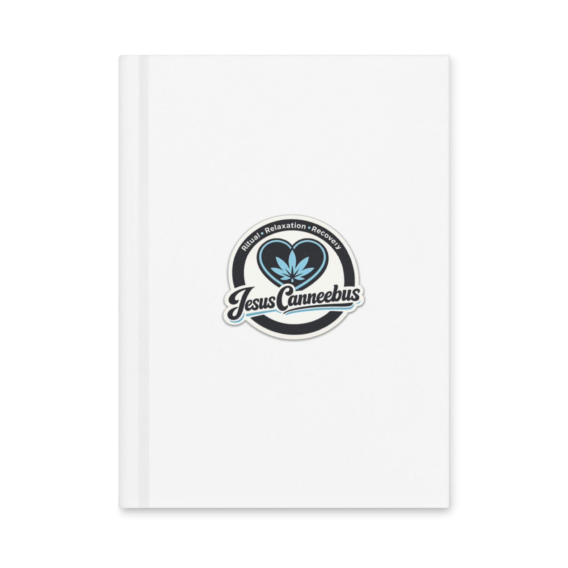 The Initiation Log – Blue Heart Journal – matte white flat front cover | JesusCanneebus