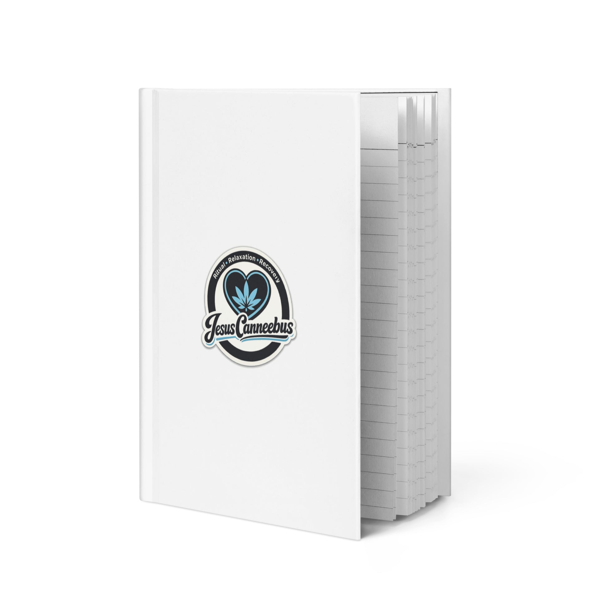 The Initiation Log – Blue Heart Journal – front cover slightly open standing | JesusCanneebus