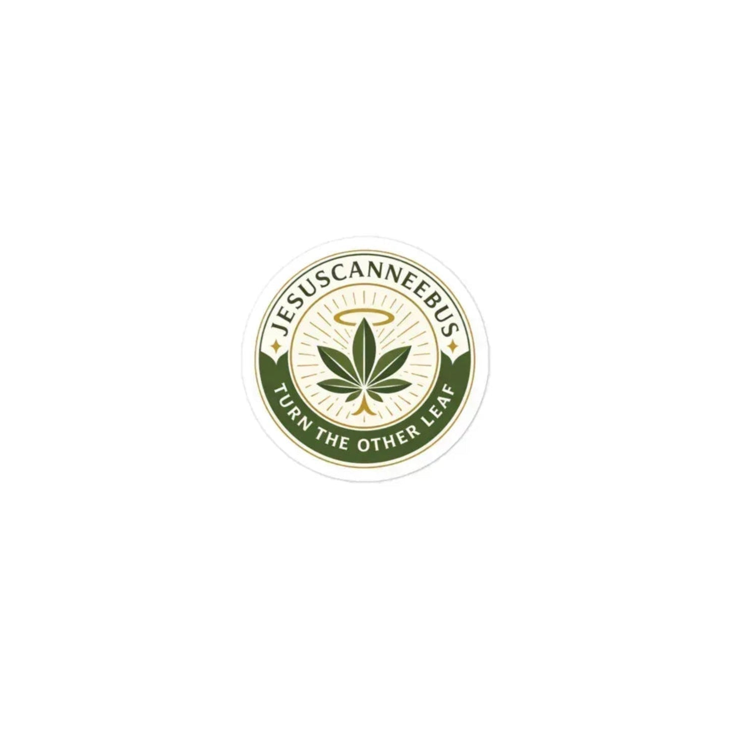 Turn The Other Leaf Kiss-Cut Sticker – 3x3 white | Sacred Streetwear | JesusCanneebus