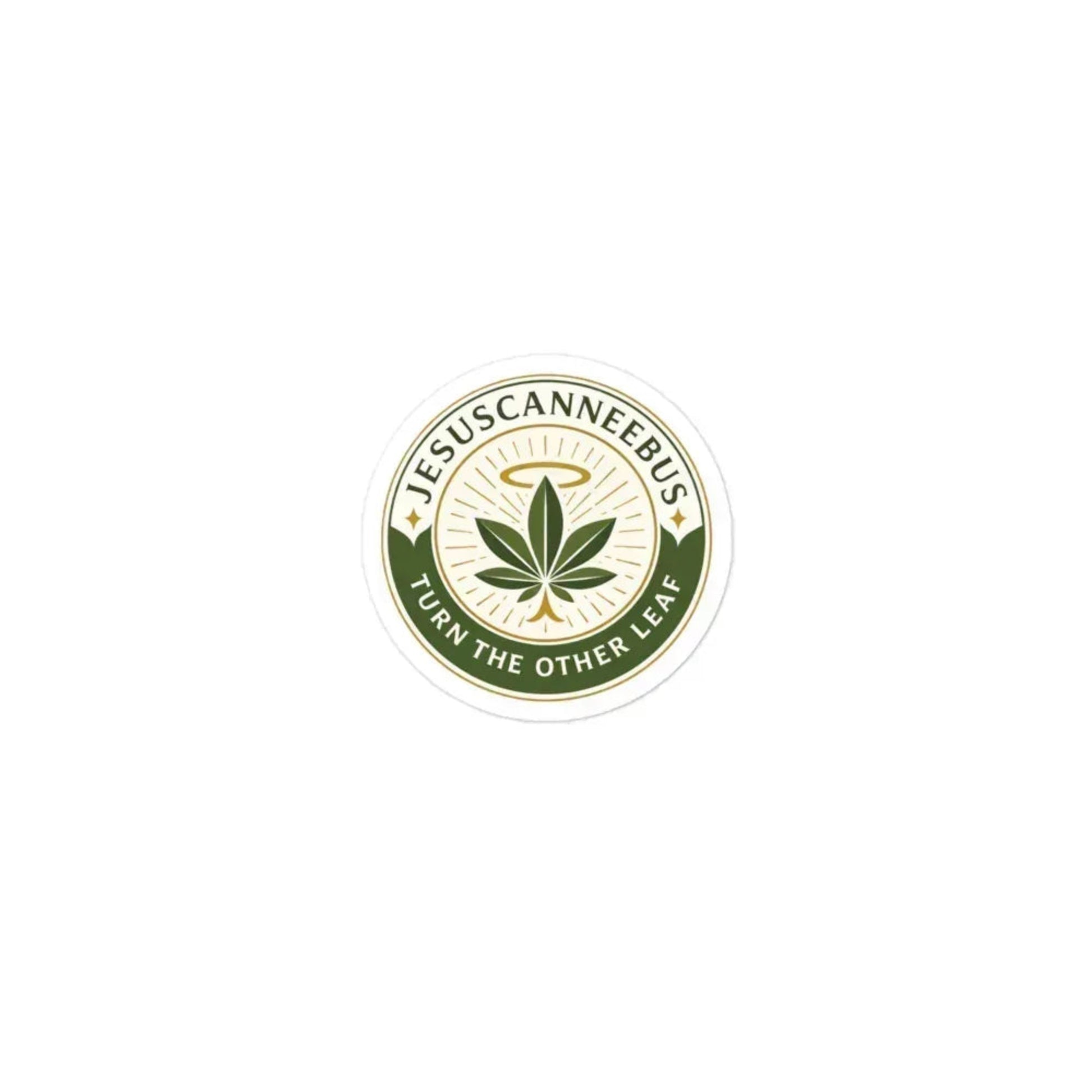 Turn The Other Leaf Kiss-Cut Sticker – 3x3 white | Sacred Streetwear | JesusCanneebus