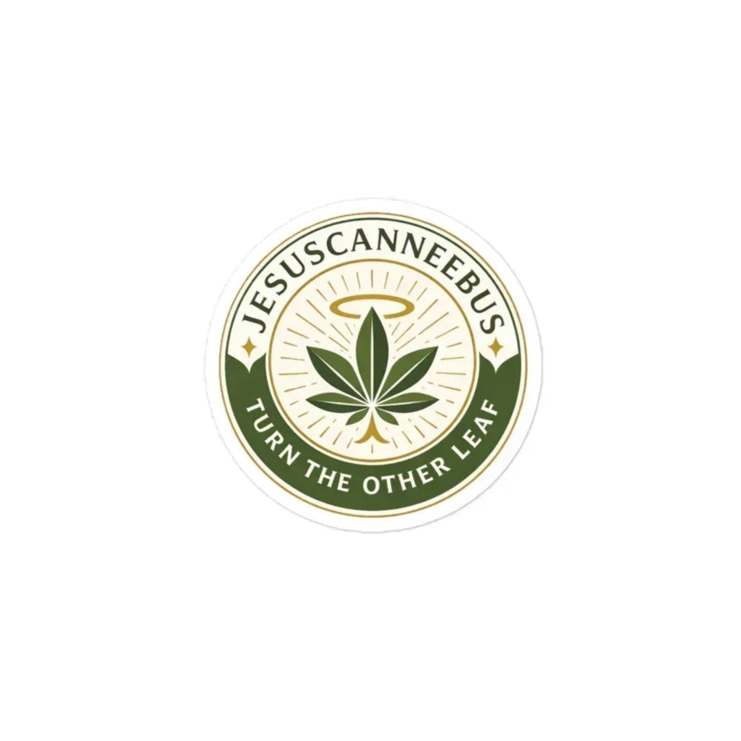 Turn The Other Leaf Kiss-Cut Sticker – 4x4 white | Sacred Streetwear | JesusCanneebus