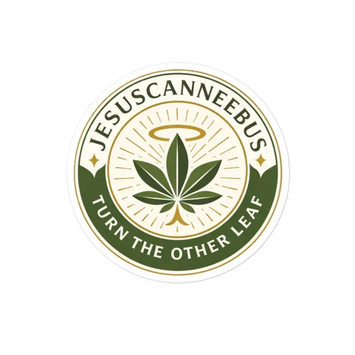 Turn The Other Leaf Kiss-Cut Sticker – 5.5x5.5 white | Sacred Streetwear | JesusCanneebus
