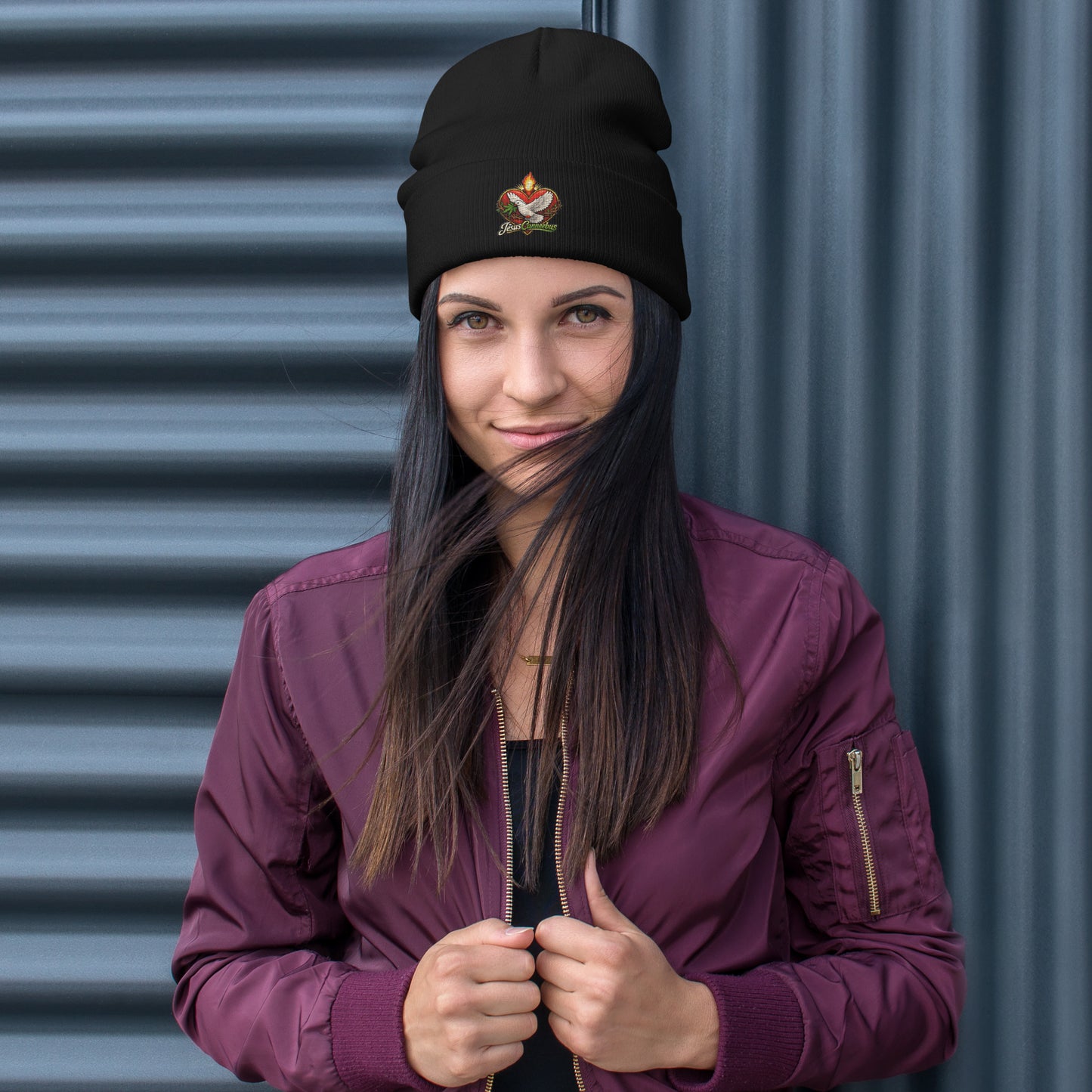 Flaming Dove Beanie – Sacred Warmth for Winter Rituals