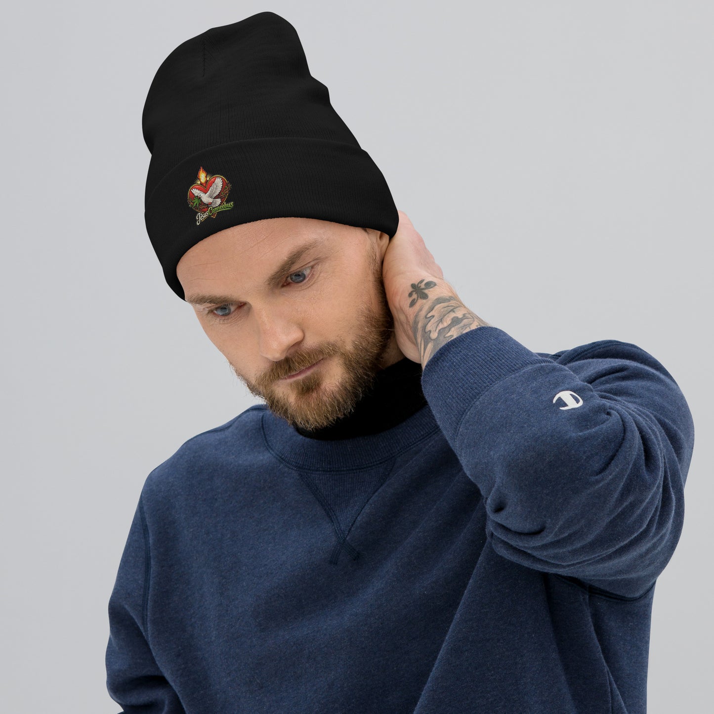 Flaming Dove Beanie – Sacred Warmth for Winter Rituals