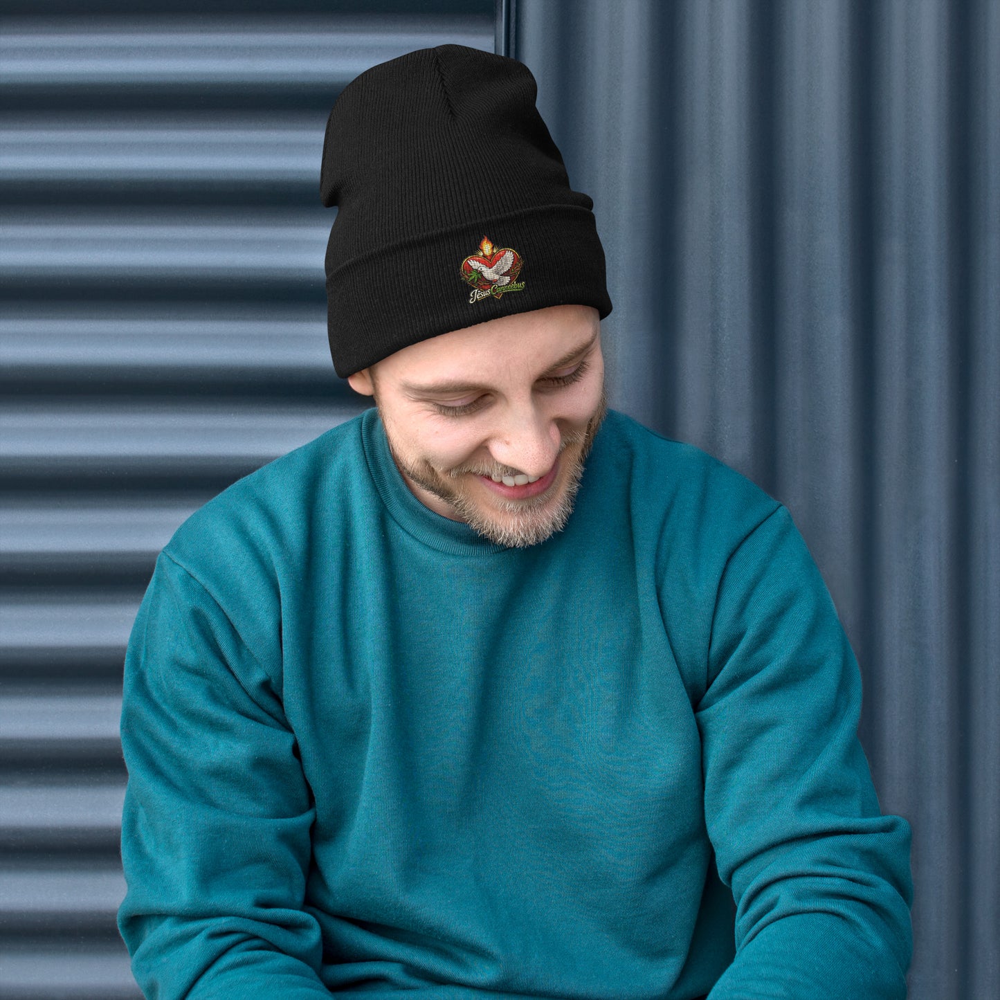 Flaming Dove Beanie – Sacred Warmth for Winter Rituals