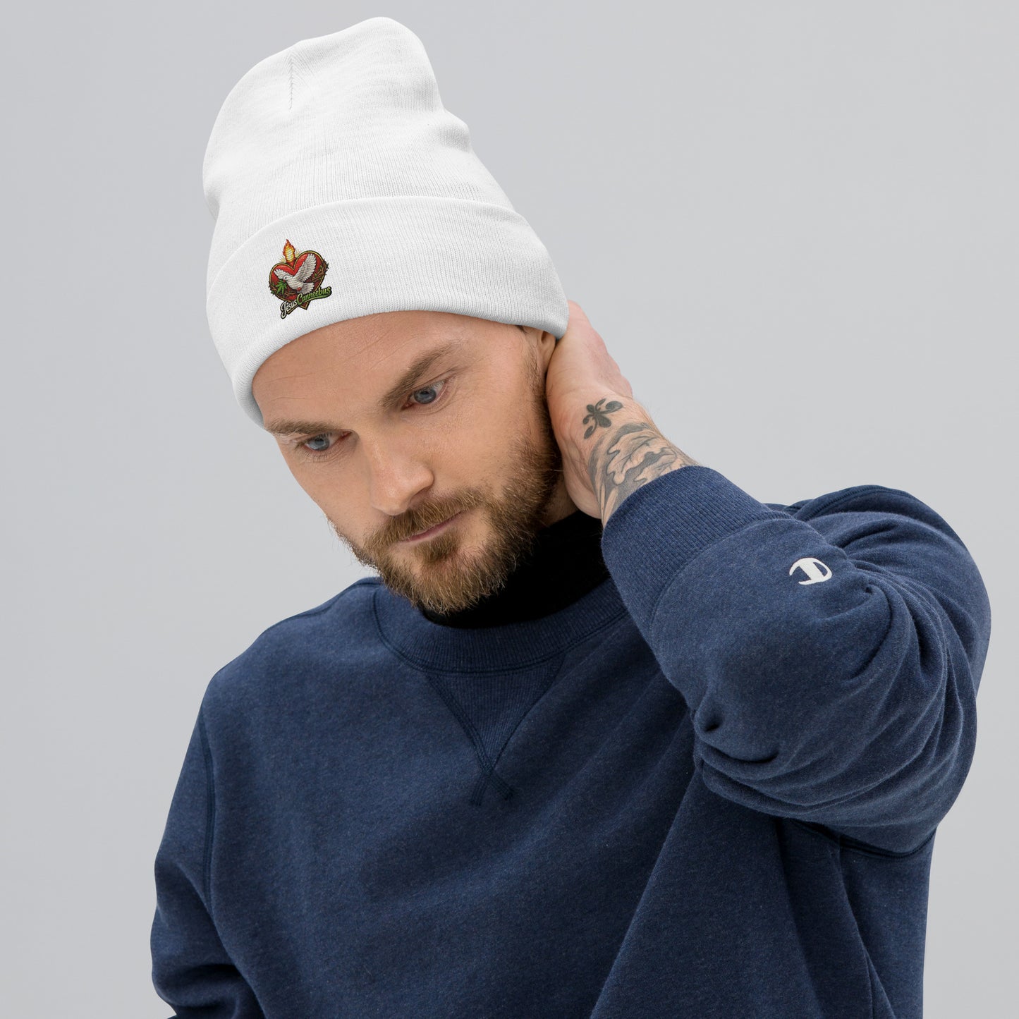 Flaming Dove Beanie – Sacred Warmth for Winter Rituals