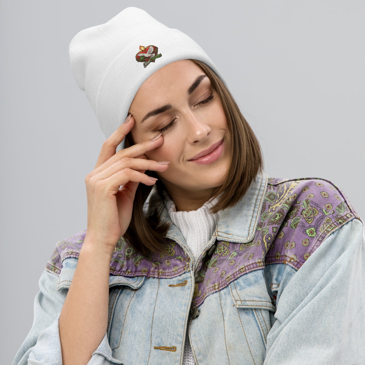 Flaming Dove Beanie – Sacred Warmth for Winter Rituals
