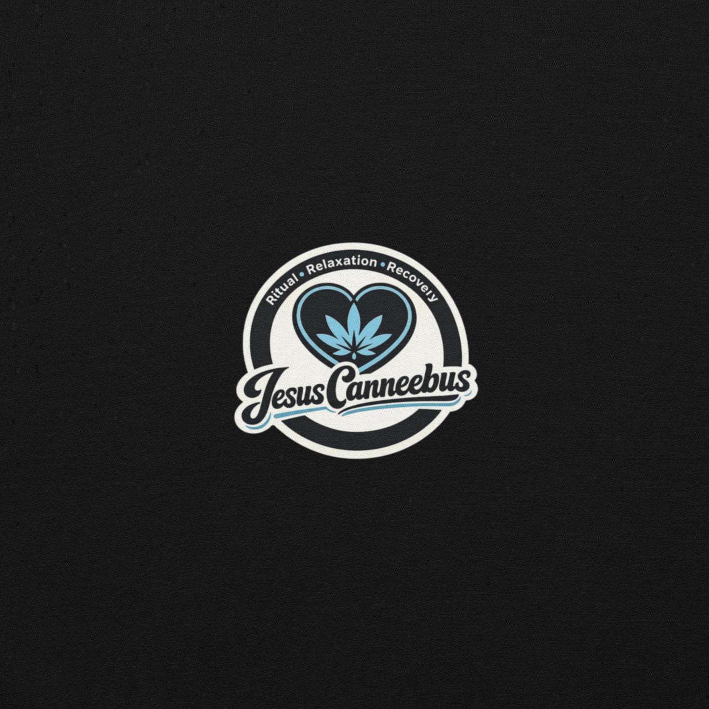 Blue Heart Hoodie – JesusCanneebus logo design detail back | Sacred Streetwear | JesusCanneebus