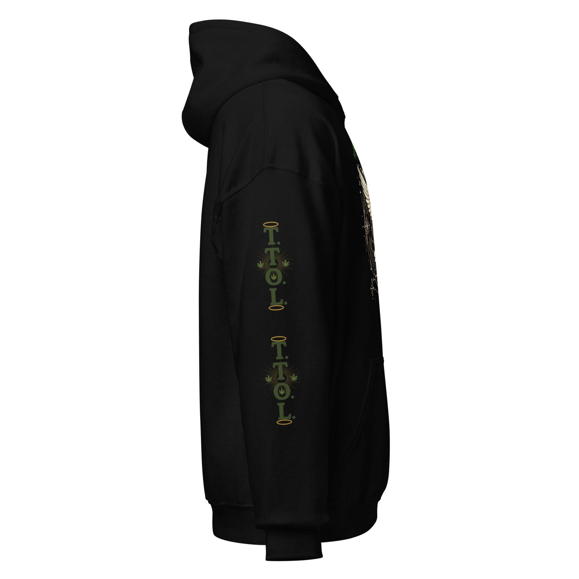 Sacred Threads TTOL Dove Hoodie – black right sleeve TTOL design | Sacred Streetwear | JesusCanneebus
