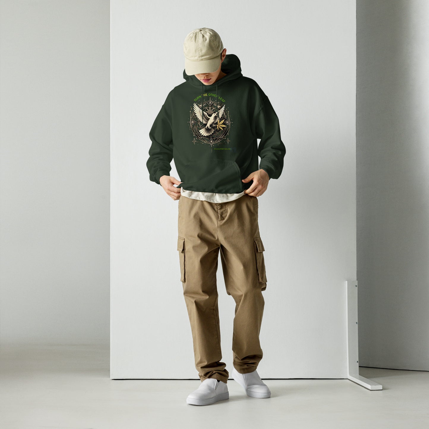Sacred Threads TTOL Dove Hoodie – forest green front | Sacred Streetwear | JesusCanneebus