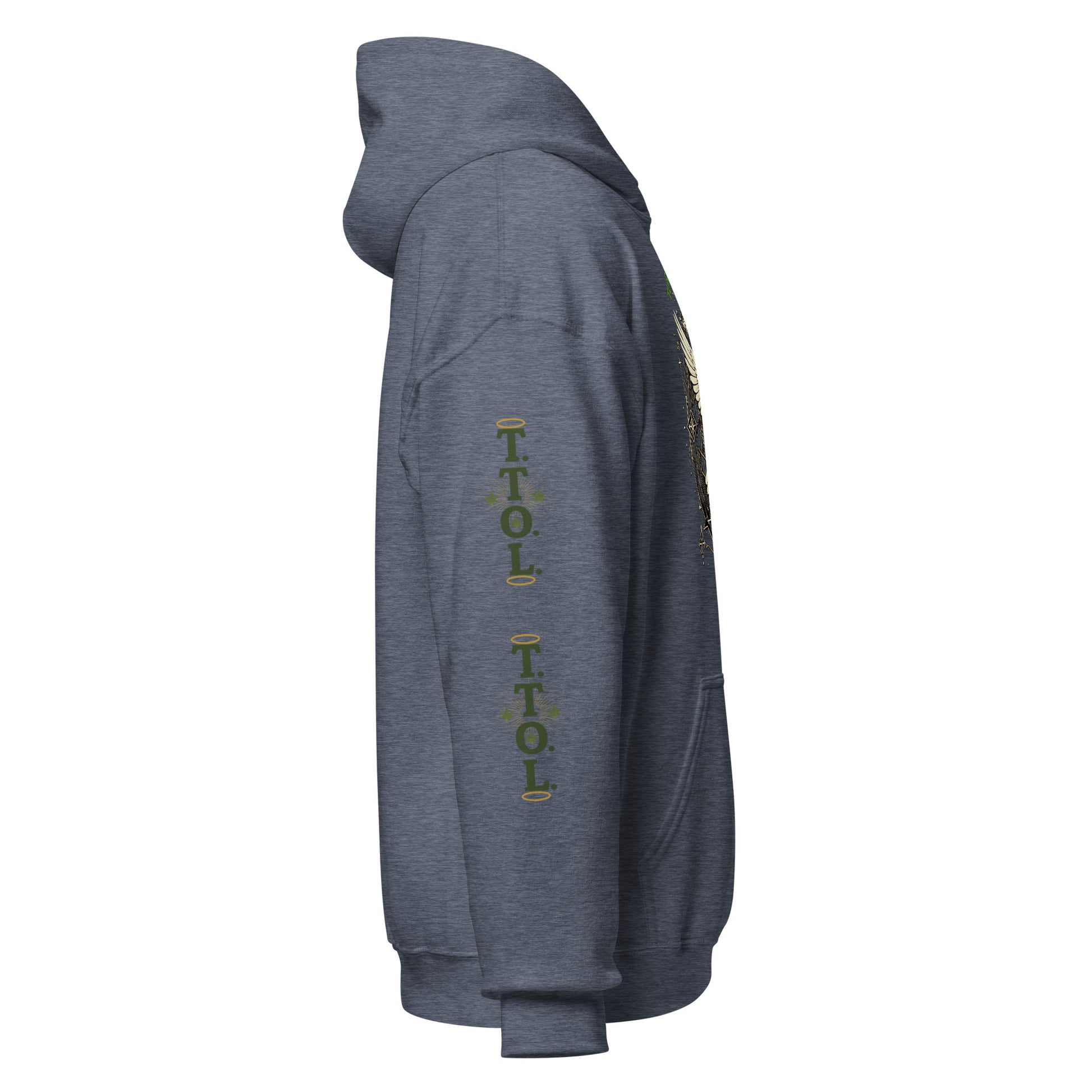 Sacred Threads TTOL Dove Hoodie – heather sport dark navy right sleeve TTOL design | Sacred Streetwear | JesusCanneebus