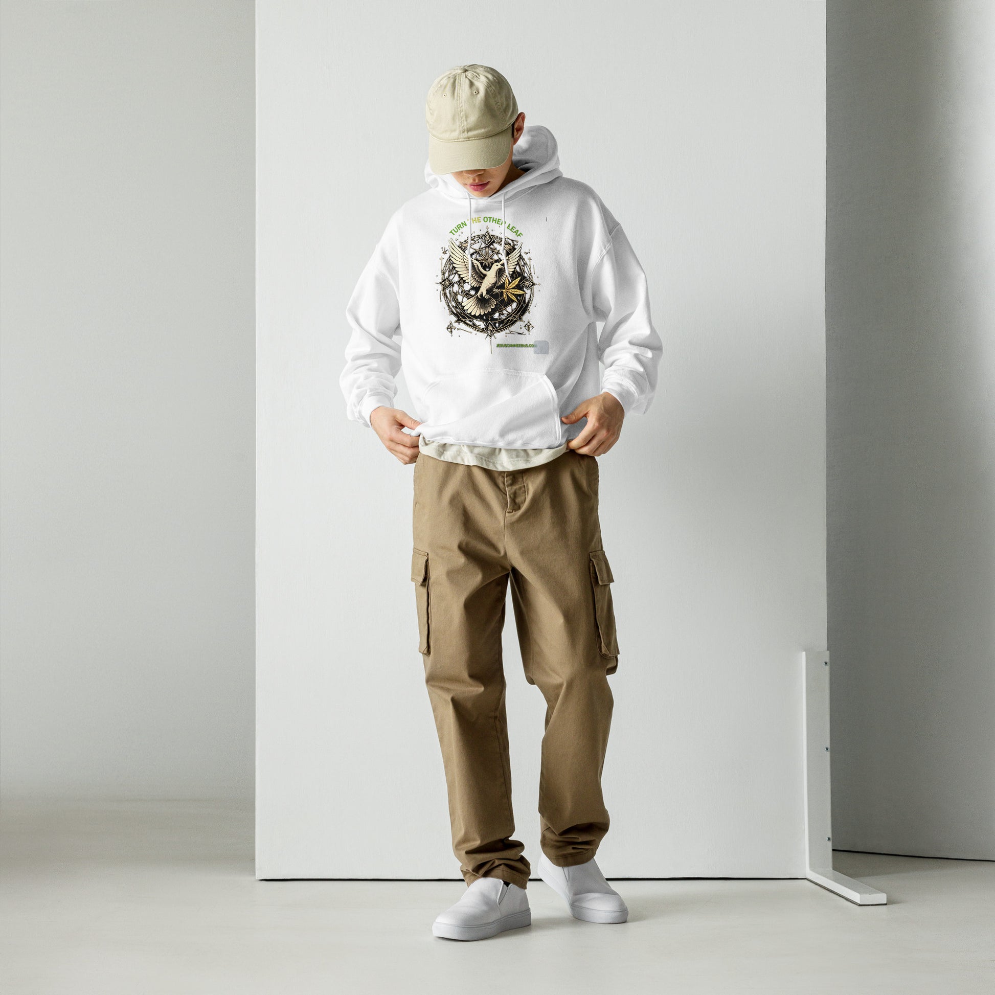 Sacred Threads TTOL Dove Hoodie – white front | Sacred Streetwear | JesusCanneebus