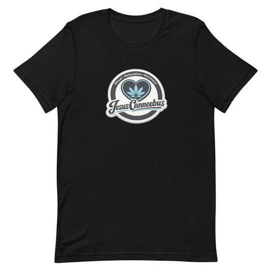 Sacred Threads Blue Heart Tee – black flat front | Sacred Streetwear | JesusCanneebus