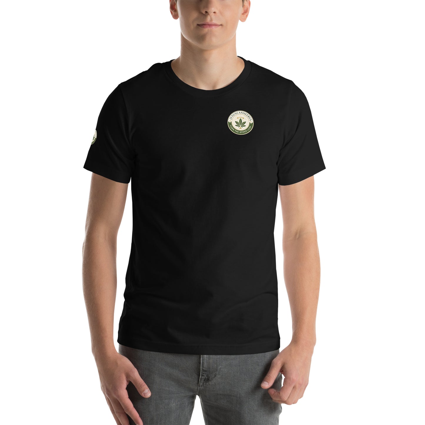 Sacred Threads Turn The Other Leaf Tee – male black flat front | Sacred Streetwear | JesusCanneebus