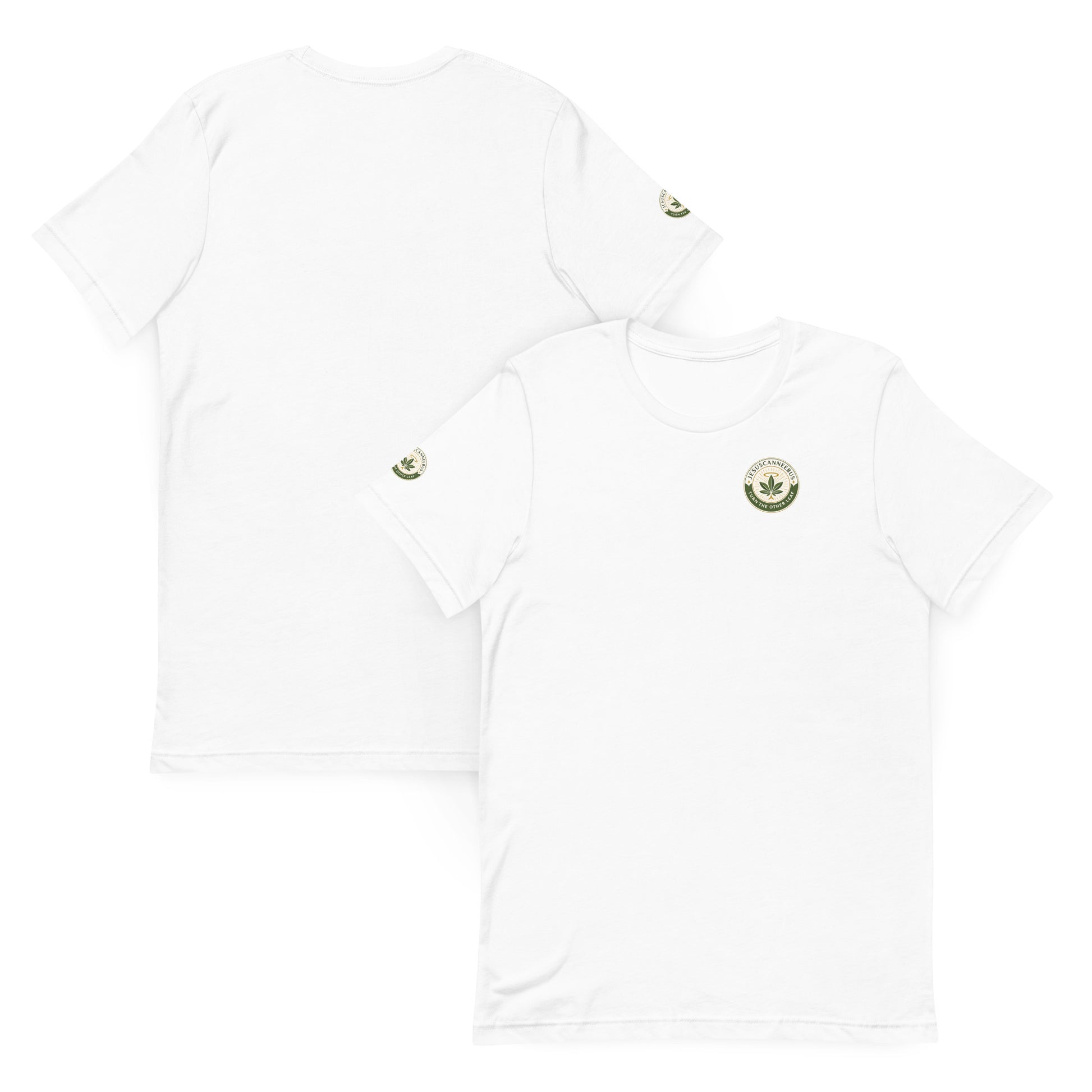 Sacred Threads Turn The Other Leaf Tee – white front and back combo | Sacred Streetwear | JesusCanneebus
