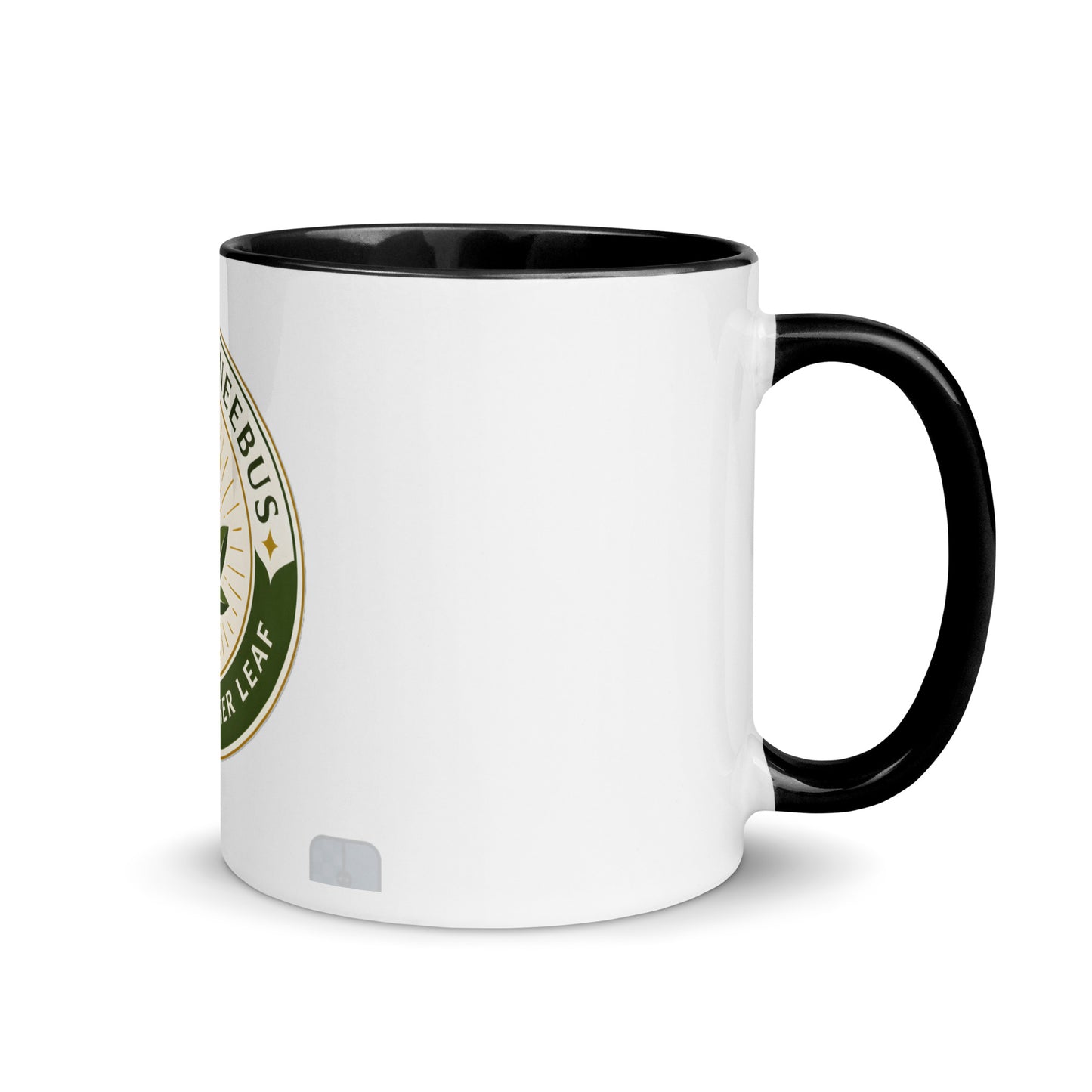 Turn the Other Leaf ceramic mug – color inside black 11oz right | Sacred Streetwear | JesusCanneebus